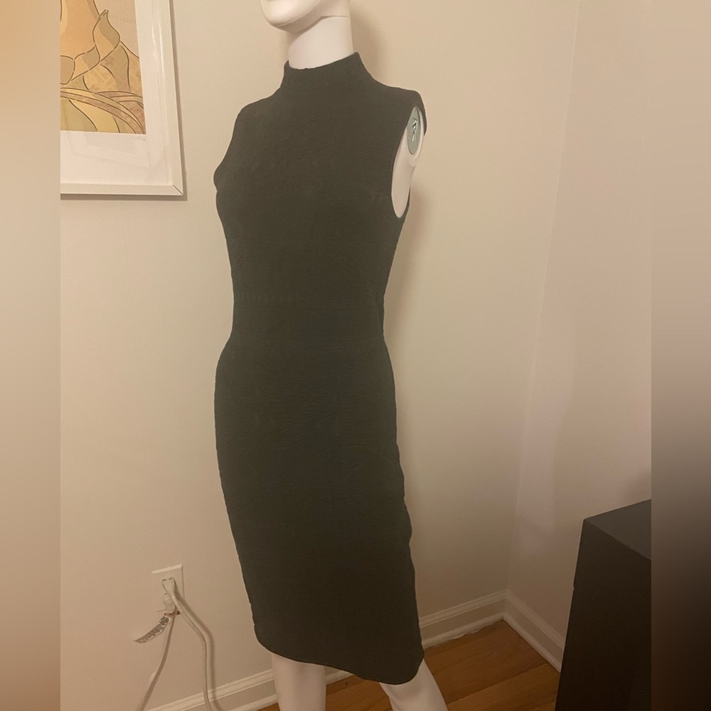 ETCETERA Textured Bodycon Sleeveless Dress Charcoal Gray Women’s Size XS